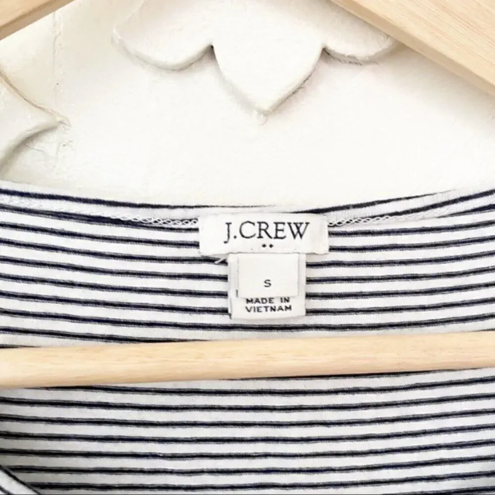 J.Crew striped ruffle shoulders mini dress sz S